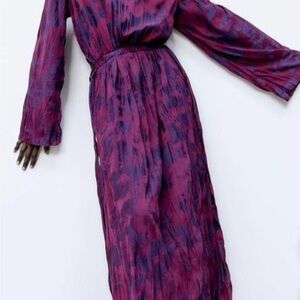 Zara Wrinkled Jacquard maxi dress